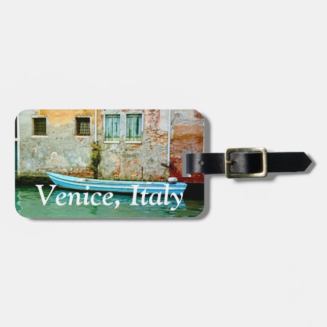 Venice Italy Honeymoon luggage tag for newlyweds (Front Horizontal)