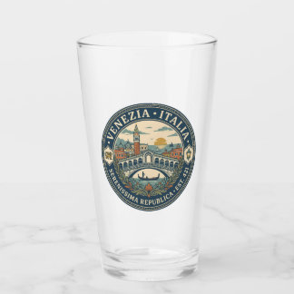 Venice Italy Illustration Travel Art Badge Glass