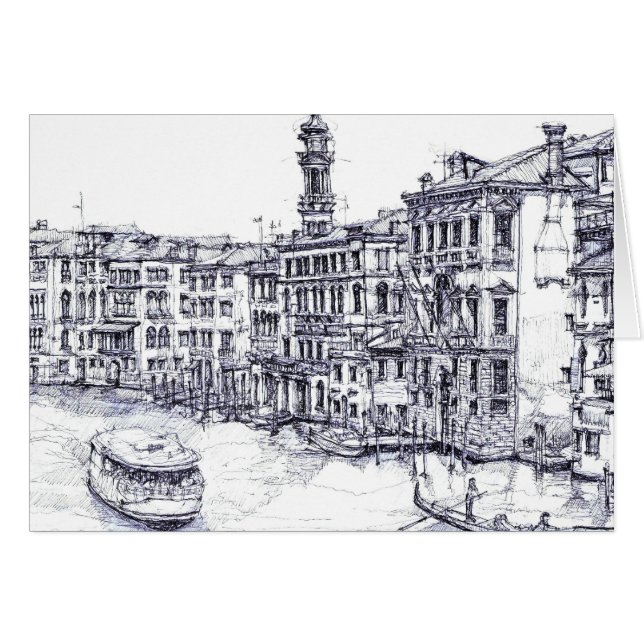 Venice, Italy, in ink (Front Horizontal)