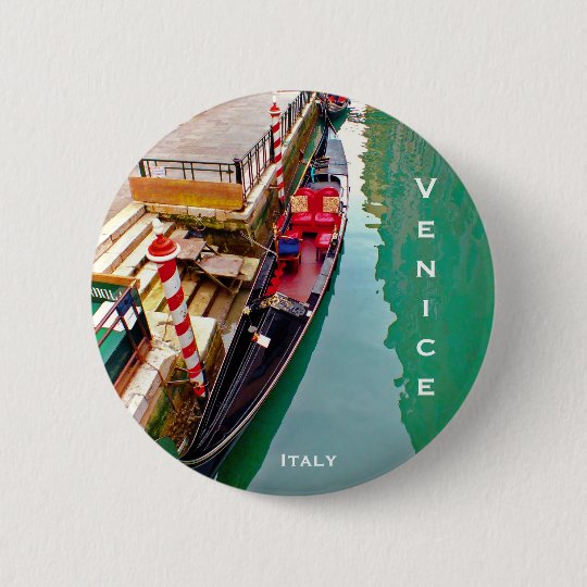 Venice, Italy (IT) - Gondola Station 6 Cm Round Badge