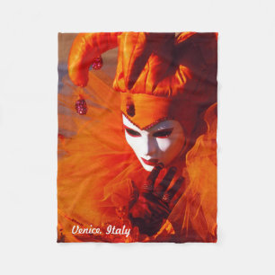 Venice, Italy (IT) - Orange Carnival Costume Fleece Blanket