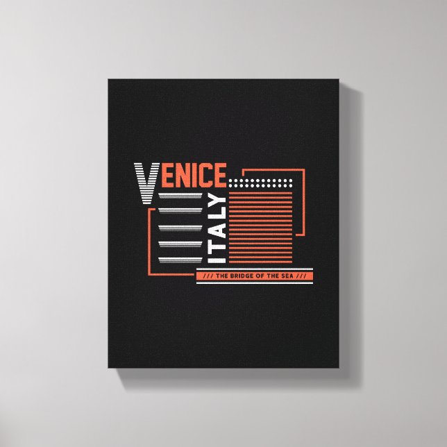 Venice Italy Modern Geometric Typography Design Canvas Print (Front)
