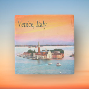 Venice, Italy Orange Sunset Stone Coaster