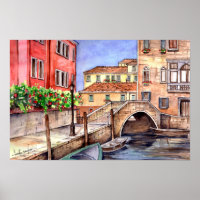 Venice Italy Pen and Wash Watercolor