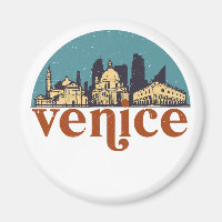 Venice Italy Retro City Skyline Cityscape Art