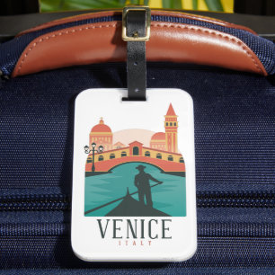 Venice Italy Retro Vintage Travel Gondola Luggage Tag