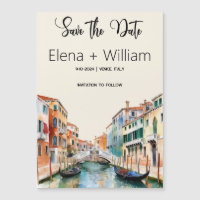 Venice Italy Save the Date with Italian Tiles