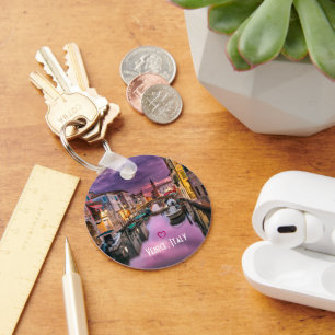 Venice, Italy Scenic Canal & Venetian Architecture Key Ring