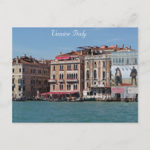 Venice, Italy, Sidewalk Cafe, Gondola, Grand Canal Postcard