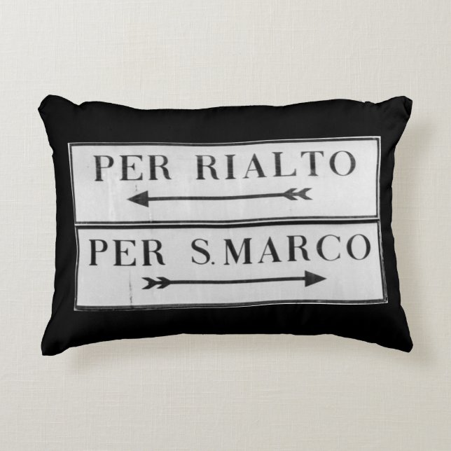 Venice, Italy Sign for Rialto & San Marco - Cushio Decorative Cushion (Front)