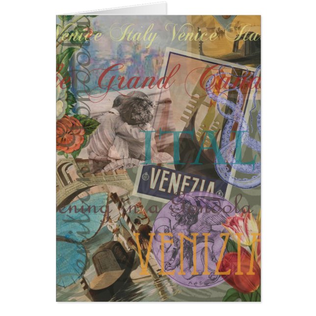 Venice Italy Travel Vintage Pretty Colourful Art (Front)