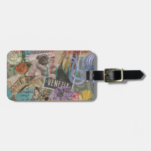 Venice Italy Travel Vintage Pretty Colourful Art Luggage Tag