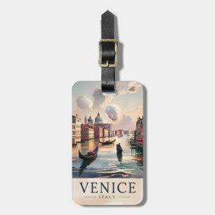 Venice Italy Travel Vintage Watercolor Grand Canal Luggage Tag