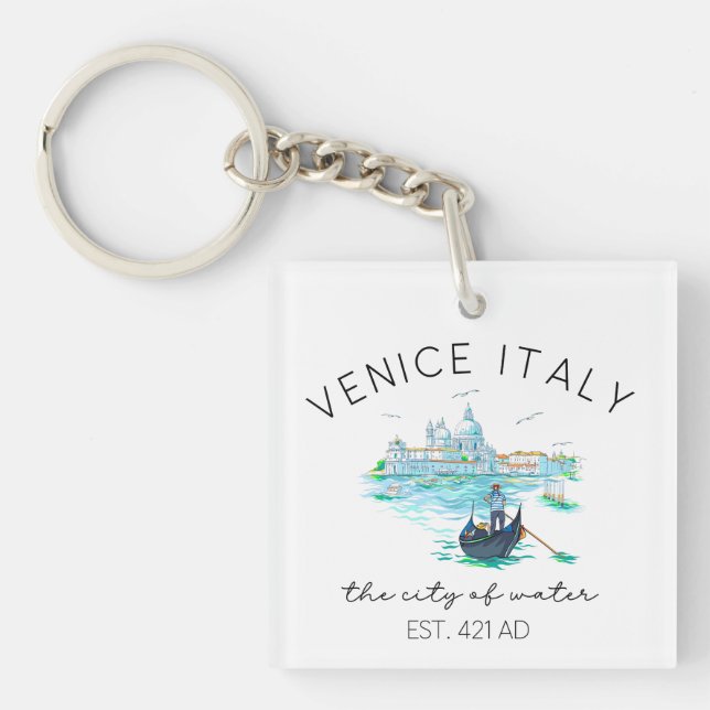 Venice Italy Vacation Souvenir Key Ring (Front)