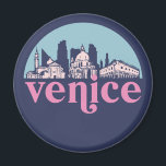 Venice Italy Vintage City Skyline Cityscape Art Magnet<br><div class="desc">Vintage and retro city design with beautiful skyline, tourist attraction and cityscape art. Cool skyscraper and building silhouette illustration merchandise for tourist and traveller. Perfect as souvenir to bring back home when travelling all around the world. Save the memory of your travel and vacation with family and friends. Background colour...</div>