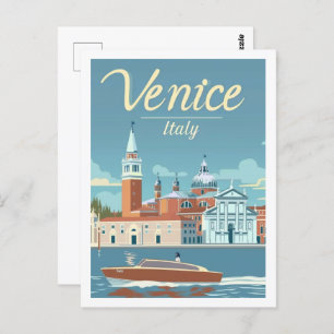 Venice Italy Vintage Famous Travel Place Postcard