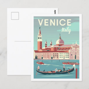 Venice Italy Vintage Famous Travel Place Postcard