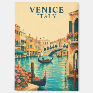 Venice Italy Vintage Travel Grand Canal Gondola Magnet