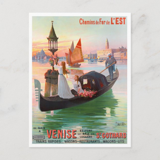Venice Italy vintage travel Postcard (Front)