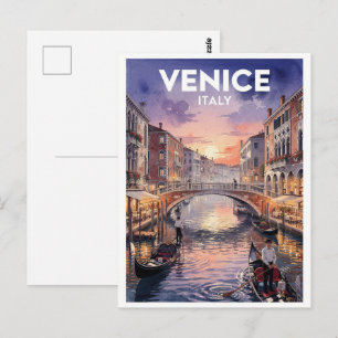 Venice Italy Vintage Travel Postcard