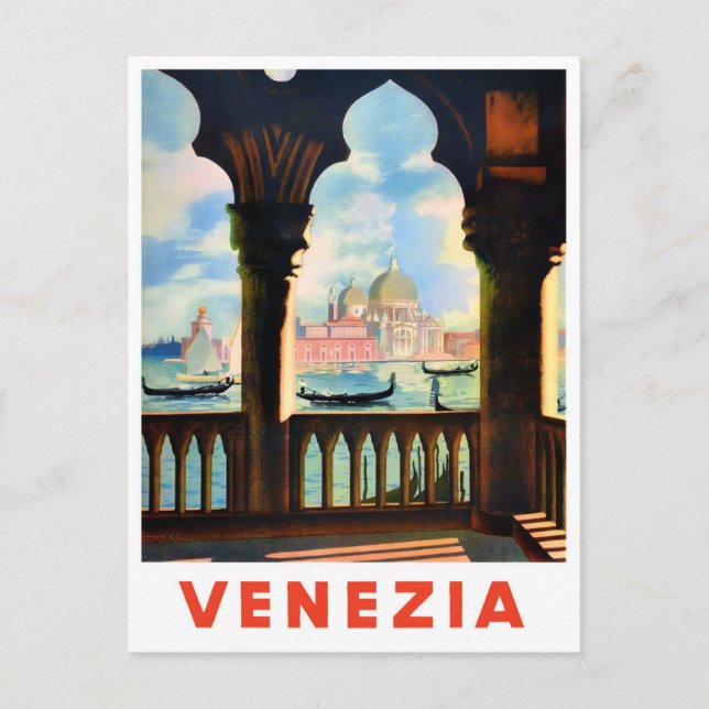 Venice Italy vintage travel Postcard (Front)