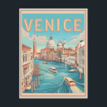 Venice, Italy Vintage Travel Postcard<br><div class="desc">Capture the timeless charm of Venice, Italy with this beautiful vintage travel postcard. This high-quality postcard features a stunning image of water canals and boats in front of St Mark's Square church tower and Piazza San Marco bridge over the canal, perfect for sending to friends and family or adding a...</div>