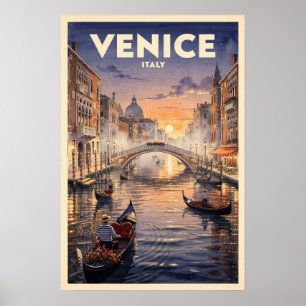 Venice Italy Vintage Travel Poster