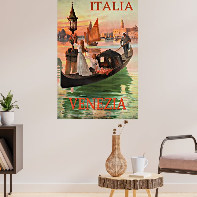 Venice Italy vintage travel poster (Living Room 3)