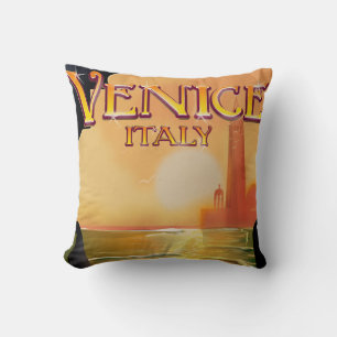 Venice, Italy vintage travel poster Cushion