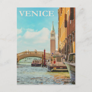 Venice Italy Vintage Travel Poster Postcard