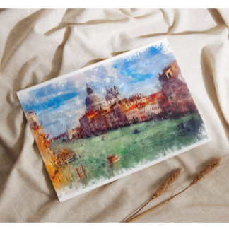 Venice Italy WatercolorTravel Art Holiday Postcard