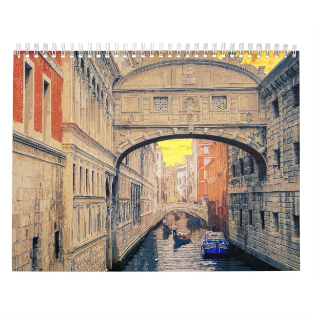 Venice Italy Waterway Gondola Building #12 Calendar (Cover)