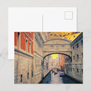Venice Italy Waterway Gondola Building #12 Postcard