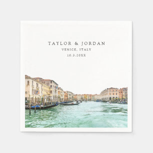 Venice Italy Wedding Paper Cocktail Napkin