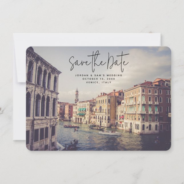Venice Italy Wedding Save the Date Invitation (Front)