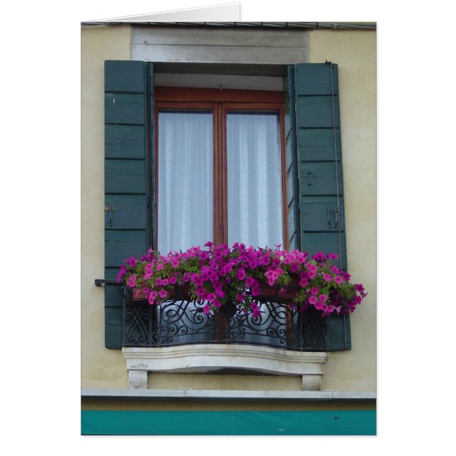 Venice Italy Window Box Blank Card (Front)