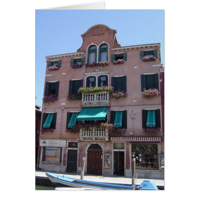 Venice Italy Window Box Blank Card (Front)