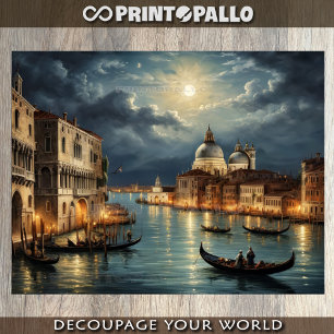 Venice lagoon under moon light tissue paper