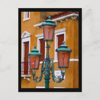 venice lamp-post postcard