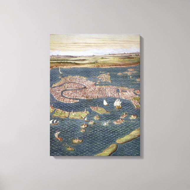 VENICE: MAP, 16TH CENTURY CANVAS PRINT (Front)