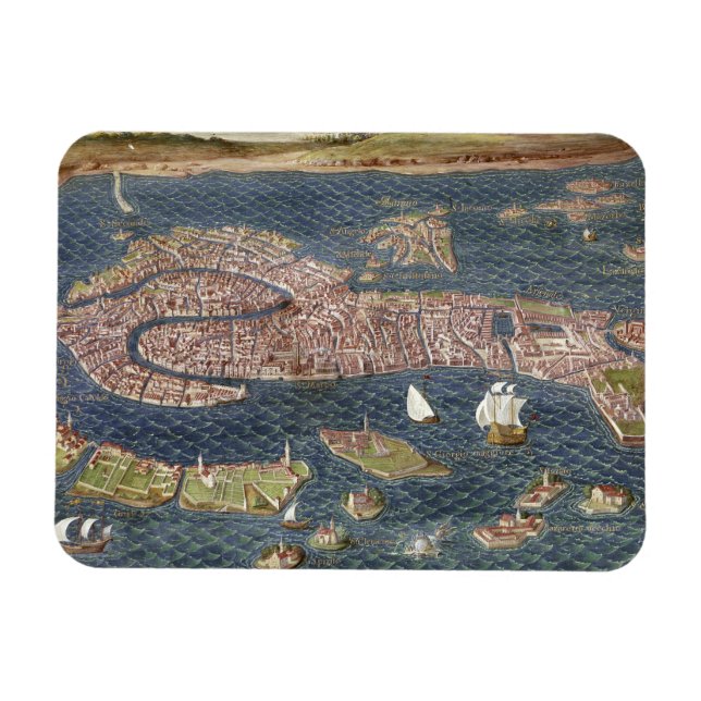 VENICE: MAP, 16TH CENTURY MAGNET (Horizontal)