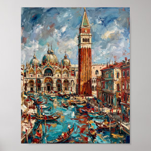 Venice Poster Luxury Abstract Oil Painting