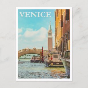 Venice, Retro Travel Postcard