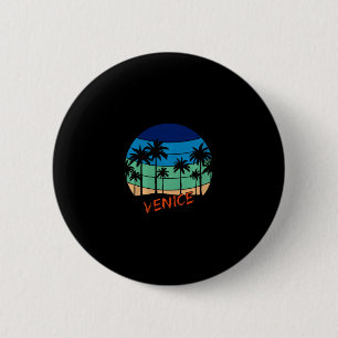 Venice Retro Vintage Sunset Beach Design Premium T 6 Cm Round Badge