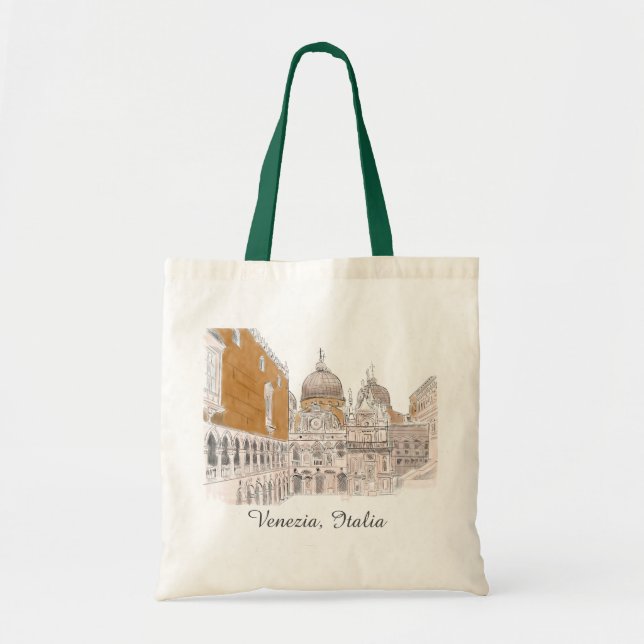 Venice St Marks Square original colour illustratio Tote Bag (Front)
