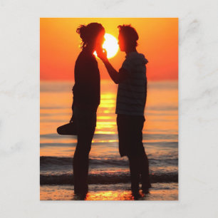 VENICE SUNSET AT LIDO BEACH POSTCARD