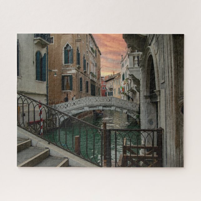 Venice Sunset Canal & Bridge – Romantic Jigsaw Puzzle (Horizontal)