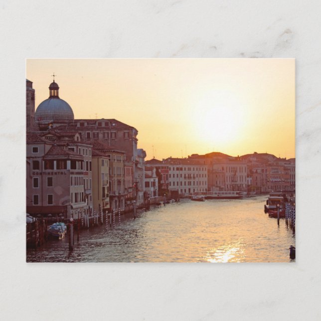 Venice,Sunset on the canal grande Postcard (Front)