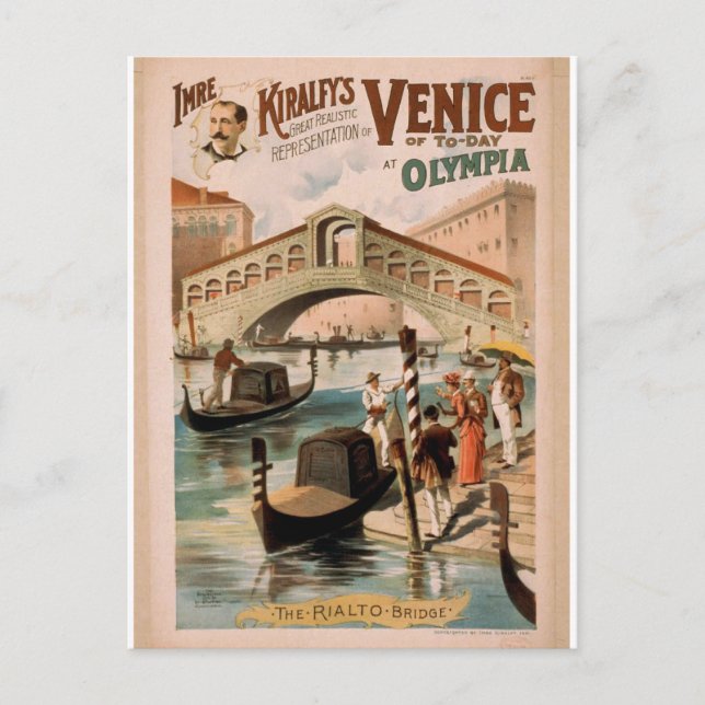 Venice, The Bride of the Sea, 'The Rialto Bridge' Postcard (Front)