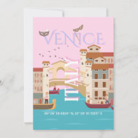 Venice Travel Art, Italy, Retro Travel Art